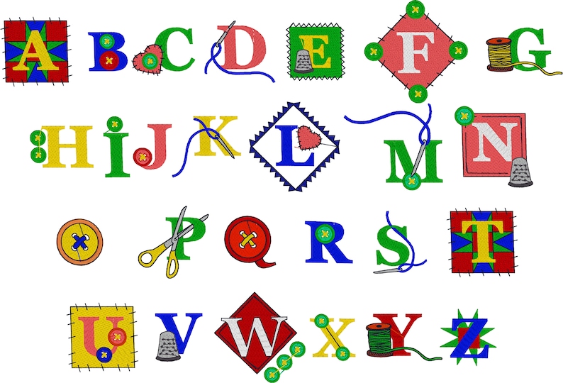 BX Fonts Embrilliance for Machine Embroidery Design Craft Alphabet 1.5 Inch
