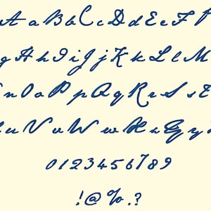 Archivos para máquina de bordar - Escritura manuscrita de Jane Austin de 1 a 3 pulgadas