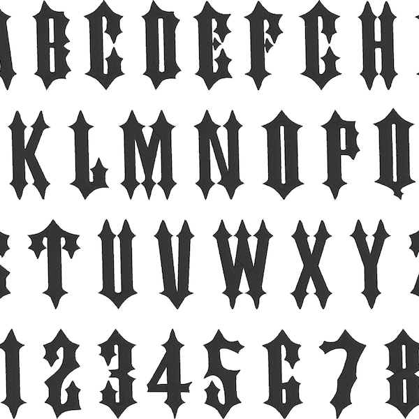 BX Keyboard Letter Fonts - Biker Gothic Style ABC - (BX Format Only)