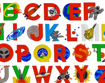 BX Keyboard Letter Fonts - Alphabet Space Font 1.5 Inch - (BX Format Only)