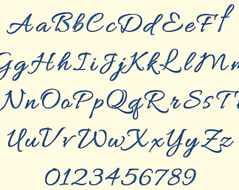 Fuentes de teclado BX - Glamour Script de 0,5 a 2 pulgadas - (solo formato BX)