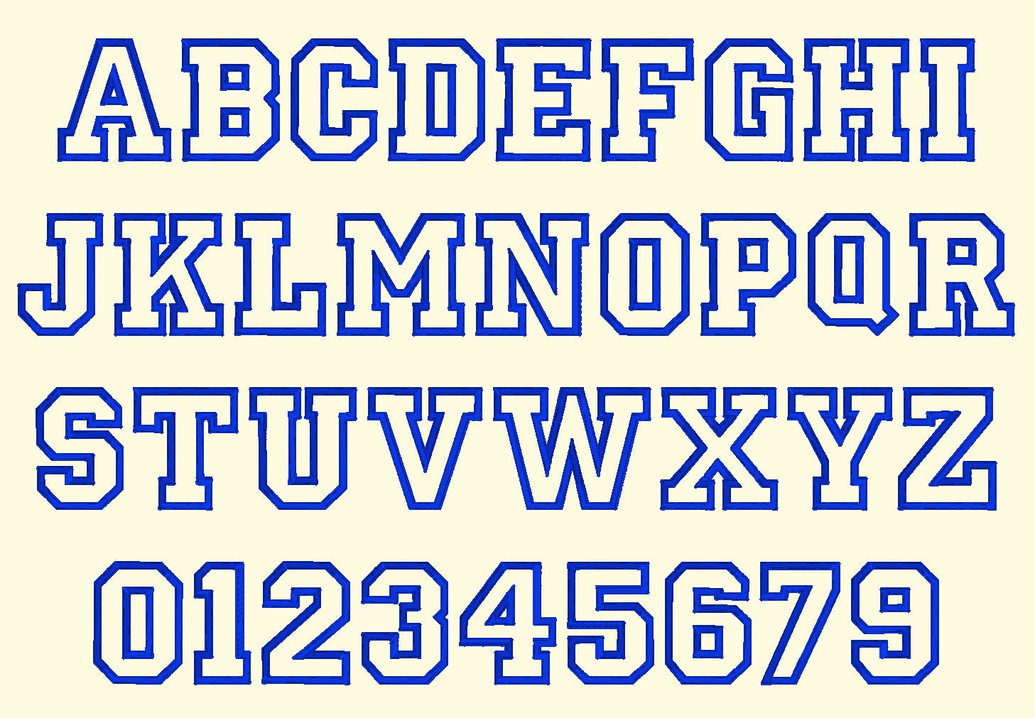 Machine Embroidery Font Letters and Keyboard BX Fonts JERSEY STYLE Ap…