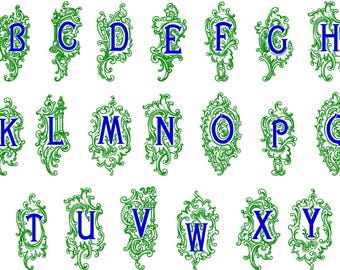 Borduurmachinebestanden - middeleeuwse pracht grote alfabetletters