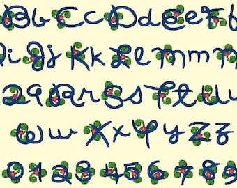 Embroidery Machine Files - Flower Vine ABC 2 Inch