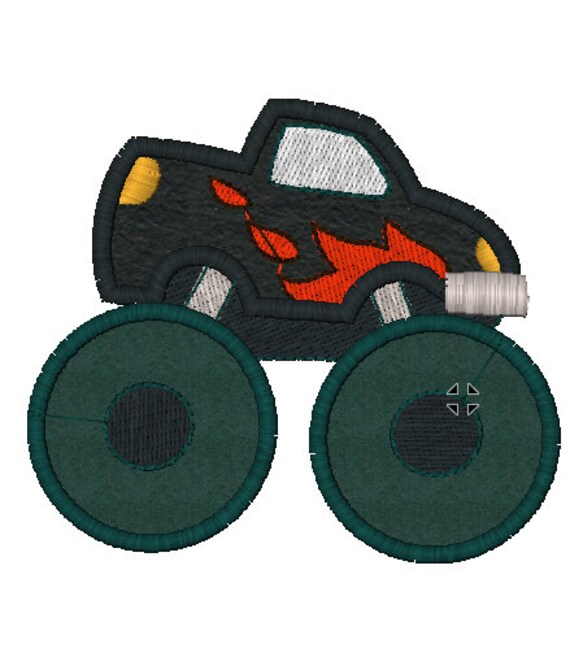 Monster Trucks Embroidery Applique Design Combo Set | Etsy