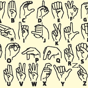 Embroidery Machine Files - American Sign Language ASL ABC Letters
