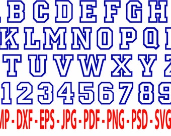 College Sports Varsity Alphabet Vector Graphics for CRICUT SILHOUETTE Cameo vinyl cutters