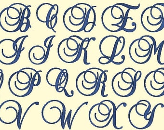Embroidery Machine Files - Monogram Cursive Script 2 Inch Letters