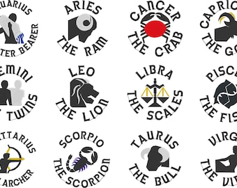 Signes du zodiaque Machine Broderie Fill Designs Set