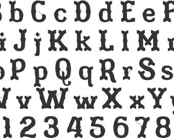 Western Embroidery Files: BX Font ABC Keyboard Letters (1.5, 2, 2.5 inch)