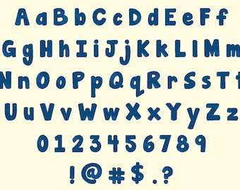 Archivos para máquina de bordar - Estilo Comic Sans de 1 a 3 pulgadas