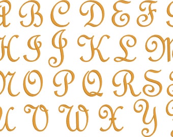 Embroidery Machine Files - French Monogram Script 1.5 Inch Letters