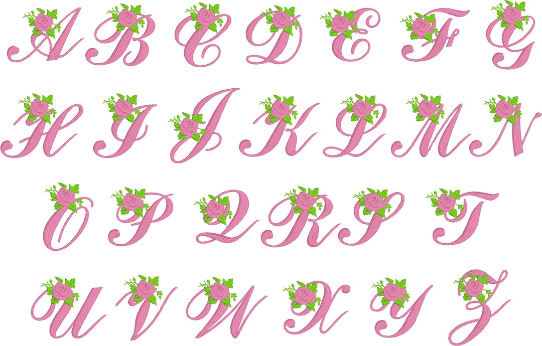 Filigraphy Roses Embroidery Machine Files- Roses Monogram 1.5 Inch - Etsy