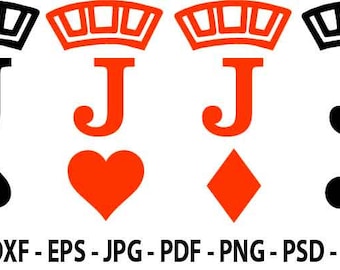 Jack Playing Card Design graphics files for CRICUT SILHOUETTE Cameo cutters