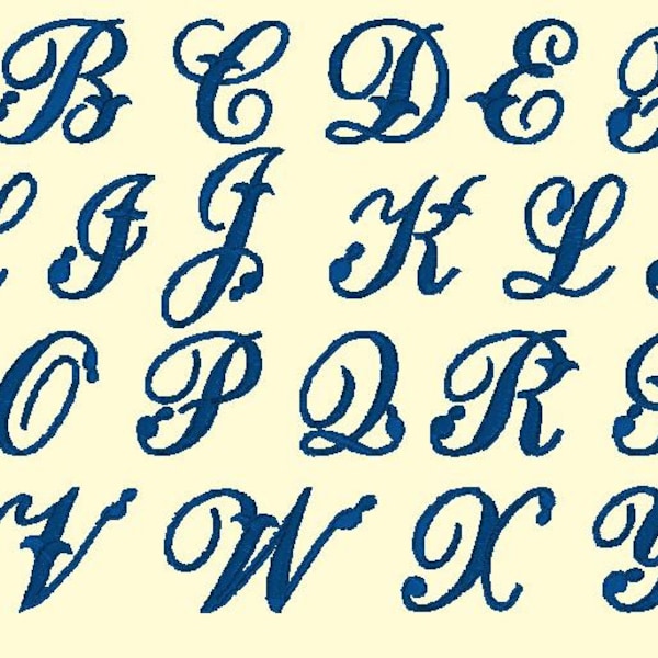 Machine Embroidery Design Letters - Carte Brother Monogram Script 1 Inch