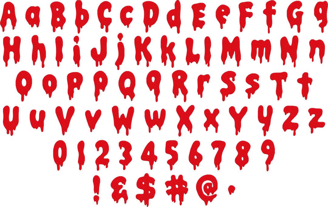 Embroidery Machine Files - Drip Font 1 - 2.5 Inch Letters - Etsy