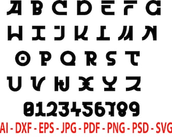Japanese Style alphabet graphics files for CRICUT SILHOUETTE Cameo cutters