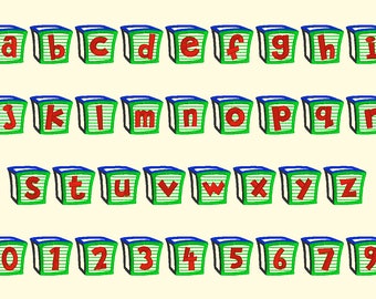 Borduurmachinebestanden - 3D BLOCK-lettertype 1,5 inch