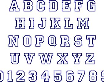Embroidery Machine Files - College JERSEY STYLE Outline