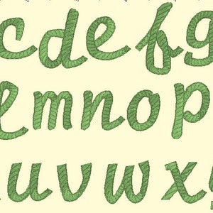Arquivos para máquina de bordar - Letras ABC (1 polegada) em corda manuscritas