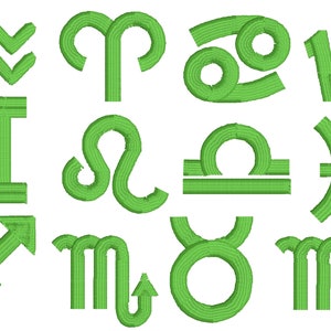 Zestaw wzorów do haftu maszynowego symboli zodiaku