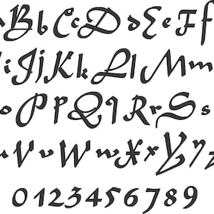 Broderimaskinfiler - Aladdin Script Style typsnitt 5 cm
