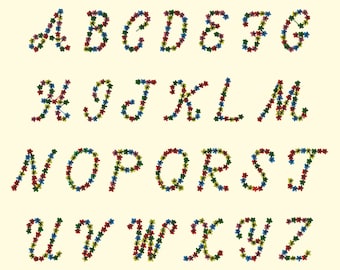 BX Keyboard Letter Fonts - FLORAL Color Alphabet 2.5 Inch - (BX Format Only)