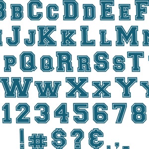 Embroidery Machine Files - COLLEGE JERSEY Font Style