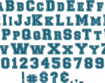 BX Keyboard Letter Fonts - COLLEGE Jersey Font Style - (BX Format Only)