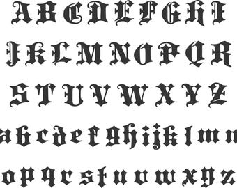 Borduurmachinebestanden - Portcullion gotische middeleeuwse stijl ABC