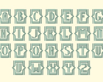 Lettere di disegno ricamo macchina - 1910 Retro Vintage Font 2 pollici