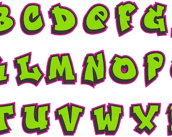 Lettres de police de broderie machine - FRESH PRINCE Font 2 pouces