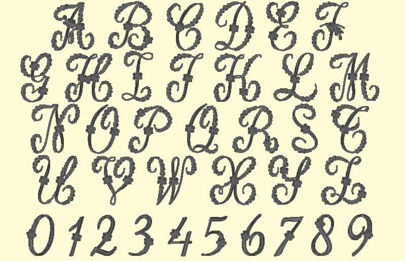 Bx fonts embrilliance for machine embroidery design flower  etsy