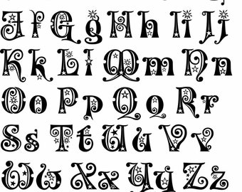 Starlight Alphabet Vector Graphic Cut Files for CRICUT SILHOUETTE Cameo cutters