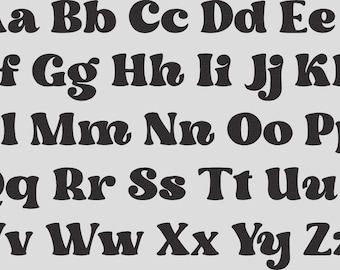 BX Keyboard Letter Fonts - Vintage 70's Retro Bold - (BX Format Only)