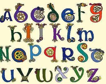 BX Keyboard Letter Fonts - Celtic ABC 3 Inch - (BX Format Only)
