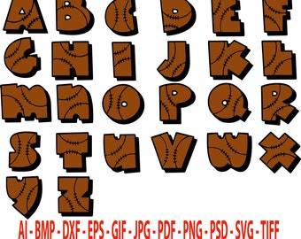 Football alphabet graphics files for CRICUT SILHOUETTE Cameo cutters