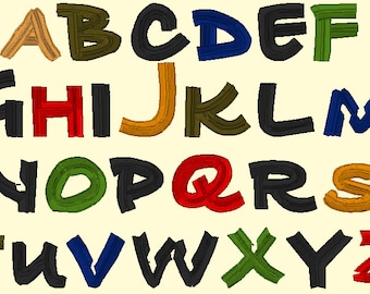 Maschinenstickdatei - Fransenschrift ABC 5 cm Buchstaben