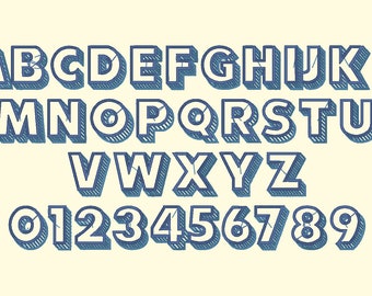 Embroidery Machine Files - 3D Letters 2 Inch