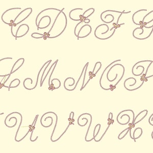 BX Keyboard Letter Fonts - Dotted Script Flower 3 Inch - (BX Format Only)