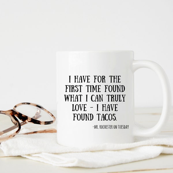 Jane Eyre Taco Mug, Mr Rochester Funny Mug, Charlotte Bronte Book Lover Gift