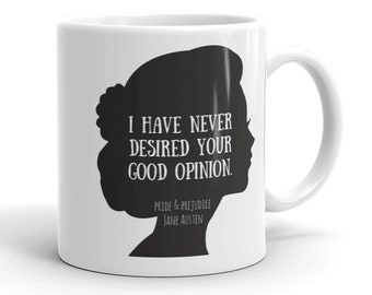 Sassy Jane Austen Mug Gifts, Pride and Prejudice Book Quote