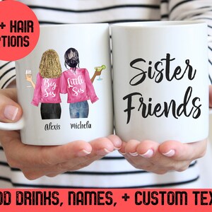 Custom Best Friends Coffee Mug, Personalized Bestie Birthday Gifts