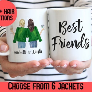 Custom Best Friends Coffee Mug, Personalized Gifts Moving Away Cup
