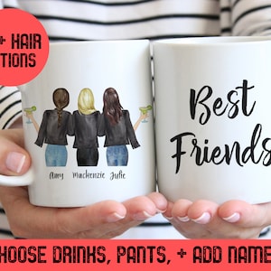 Custom Best Friend Mugs for Women, Choose Name Personalized Friendship  Coffee Mug for Bestie BFF, Ga…See more Custom Best Friend Mugs for Women