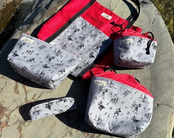 Steamboat Willie Project Bag: Handmade Knitting Crochet Bag