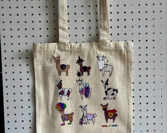 Costume Alpacas Tote Bag | Reusable Grocery Tote | Crafting Tote | Halloween Shopper | Eco Shopping Bag | Fun Gift