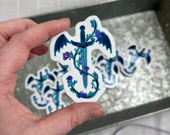 Fae’s Blade Sticker | fantasy dragon Gift, planner laptop stickers, book lover accessories