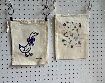 Early Spring Printed Drawstring Bag | Crafting Tote | Eco Shopping Bag