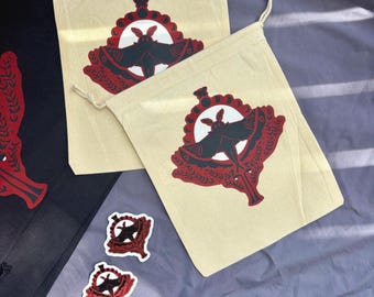 Mothman Printed Drawstring Bag | Crafting Tote | Eco Shopping Bag